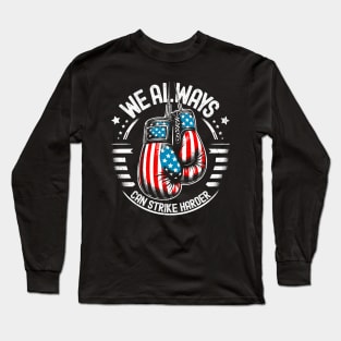 Patriotic American Strength & Honor Graphic - US Flag Pride Long Sleeve T-Shirt